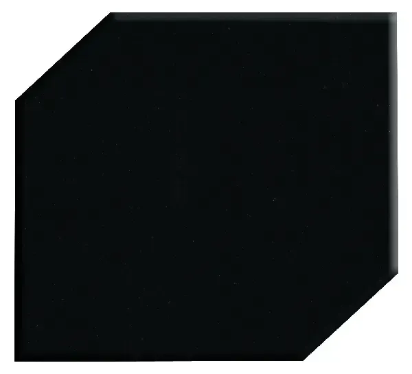 Black octagonal tile with two clipped corners.