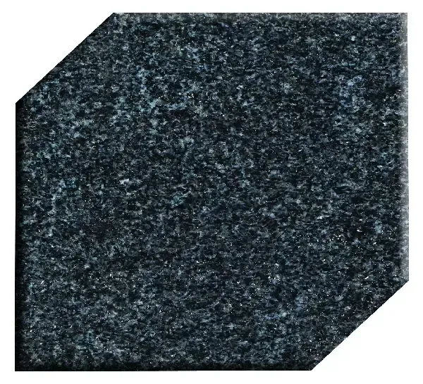 Dark blue granite tile, with a textured, speckled surface and angled edges.