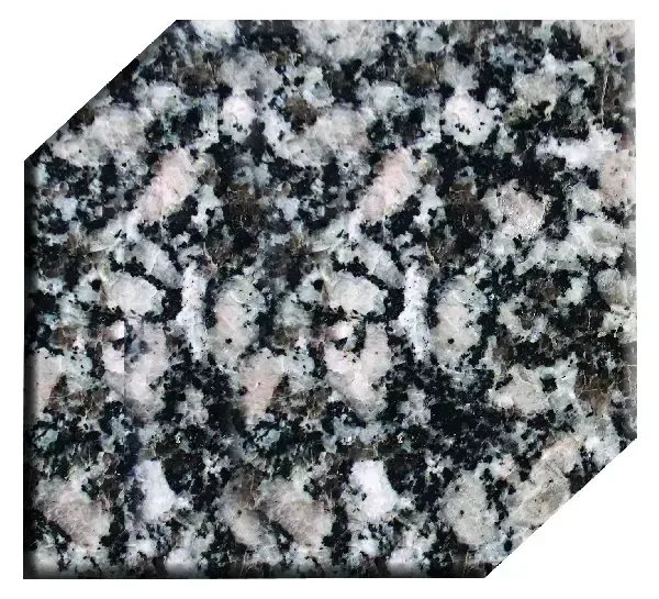 Granite with black, white, and pink flecks.