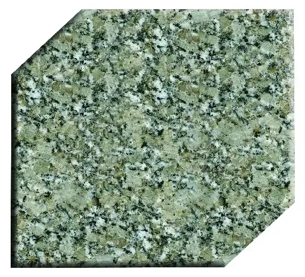 Green granite tile with a diagonal cut corner.