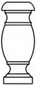 A decorative white pillar with a curved body and layered top and base.