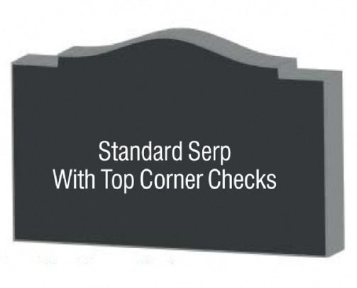Black stone sign with a wavy top, labeled