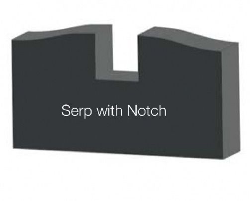 Black geometric block with a notch at the top, labeled