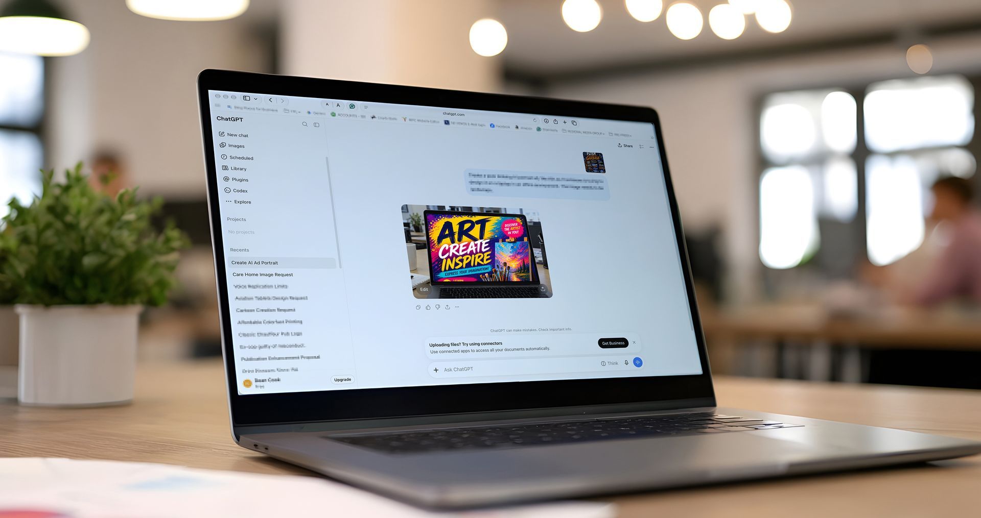AI-generated artwork on a laptop computer