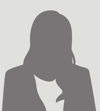 Gray silhouette of a person in a suit and tie on a light background