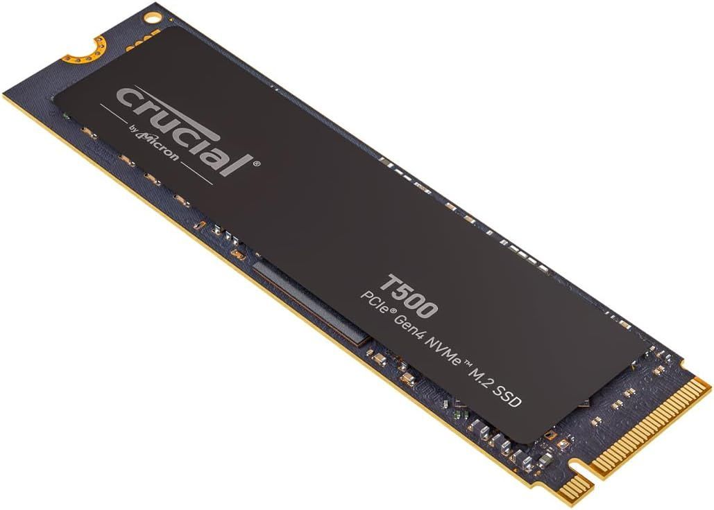 Crucial T500 1TB Gen4 NVMe M.2 Internal Gaming SSD, Up to 7300MB/s, Laptop & Desktop Compatible + 1mo Adobe CC All Apps - CT1000T500SSD8