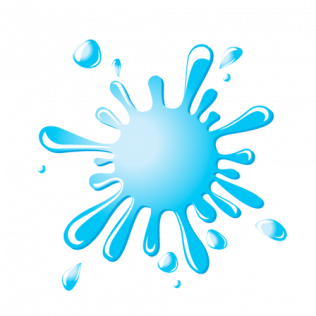 Blue water splash or paint splatter icon on a white background