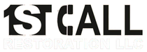 1st Call Restoration LLC logo in black and white with bold stylized text.
