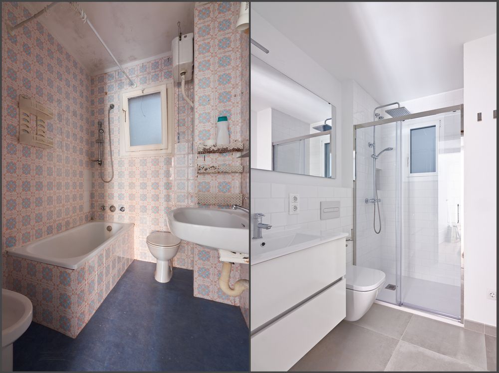 Before and after bathroom renovation - Plumber in Mount Low, QLD