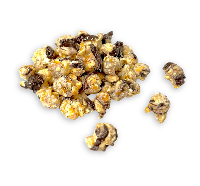 Peanut Butter Chocolate Drizzle Popcorn