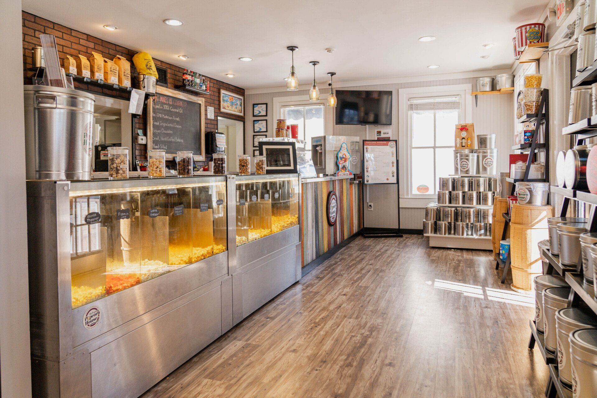 Bright popcorn house interior