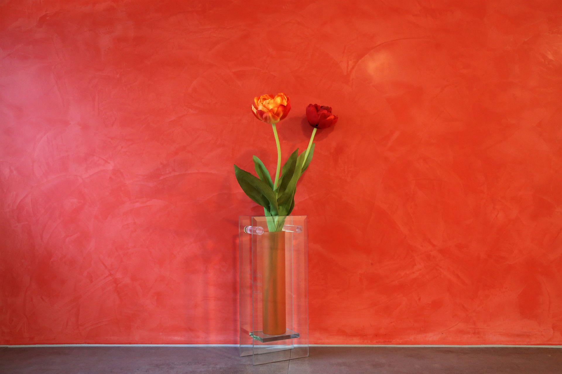 Wall With Red Faux Paint