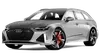 Silver sports car with red front wheels on a white background