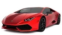 Red sports coupe on a white background, angled front view
