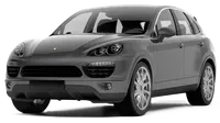Gray SUV car on a white background, angled front view