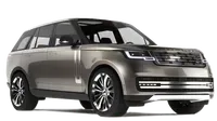 Silver luxury SUV shown in three-quarter front view on a white background