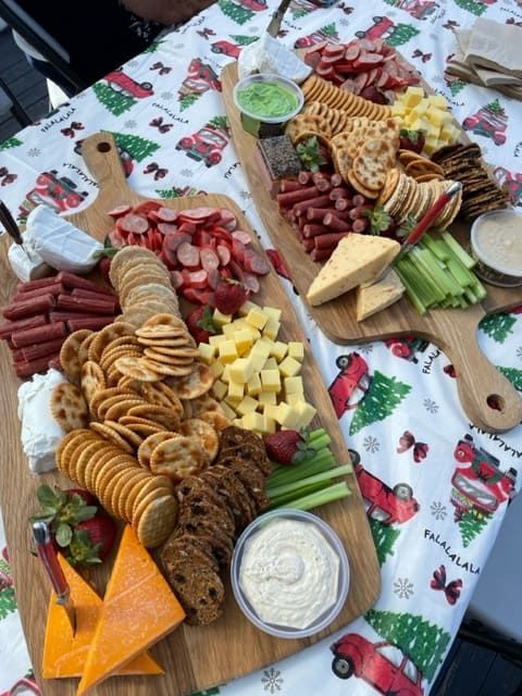 A Table Topped With A Variety Of Food Including Cheese Crackers And Vegetables — Tru Blu Catering In Sawtell, NSW
