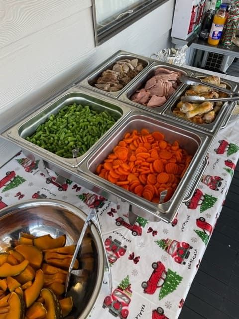 A Buffet Table With A Variety Of Food Including Carrots And Green Beans — Tru Blu Catering In Sawtell, NSW