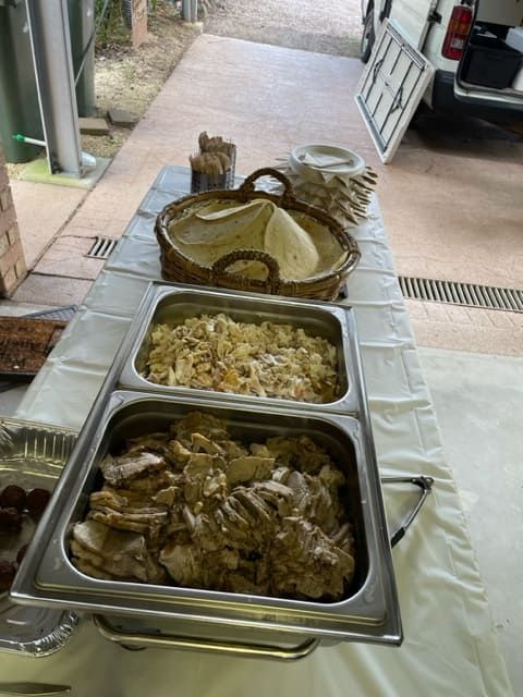 A Buffet Table With Three Trays Of Food On It — Tru Blu Catering In Port Macquarie, NSW