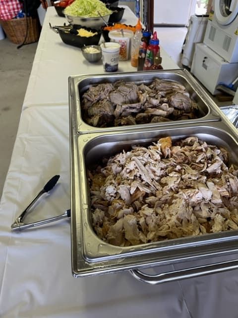 A Buffet Table With Two Trays Of Food On It — Tru Blu Catering In Port Macquarie, NSW