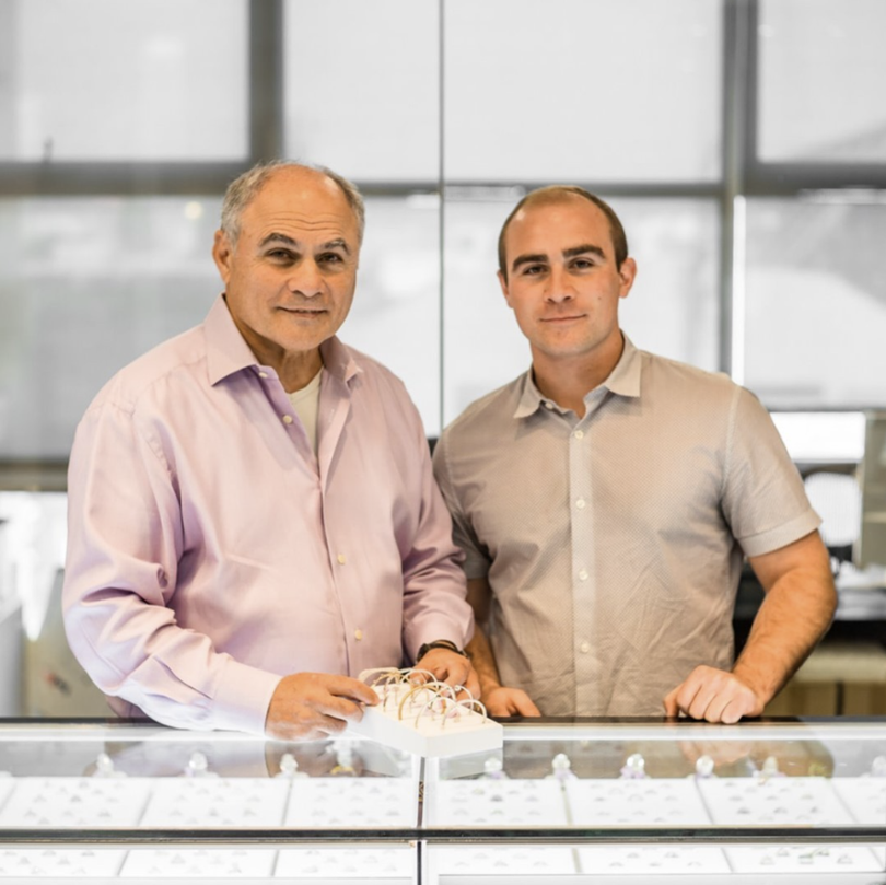 Roger and Ian Proctor at the jeweler's workbench