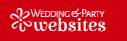 Wedding Party Websites logo in white and red on a dark background