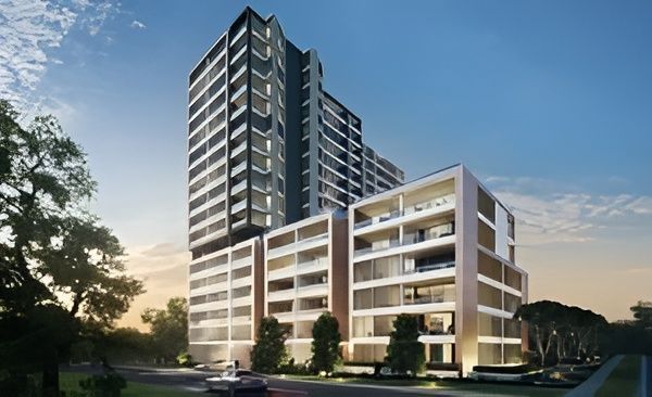 Modern Apartment Building With a High-rise Tower and Attached Rectangular Structure — MATV Systems Australia Pty Ltd in Wickham, NSW