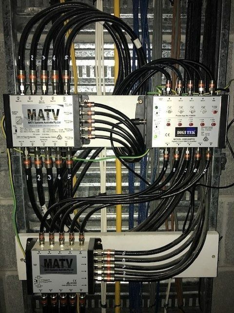 A Bunch of Wires Are Connected to A Matv Box — MATV Systems Australia Pty Ltd in Wickham, NSW