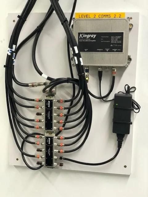 A Kingray Box with A Lot of Wires Attached to It — MATV Systems Australia Pty Ltd in Wickham, NSW