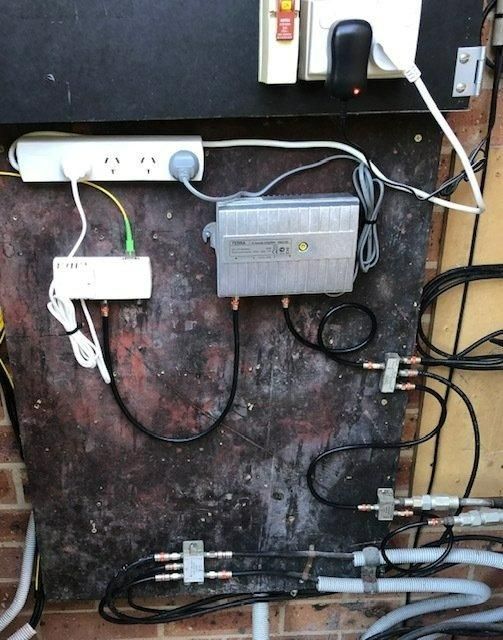 A Wall with A Bunch of Wires Connected to It — MATV Systems Australia Pty Ltd in Wickham, NSW