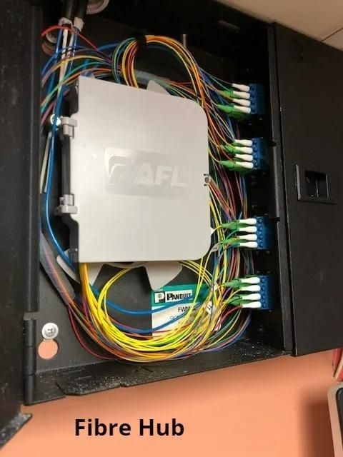 A Fibre Hub with A Bunch of Wires Coming out Of It — MATV Systems Australia Pty Ltd in Wickham, NSW