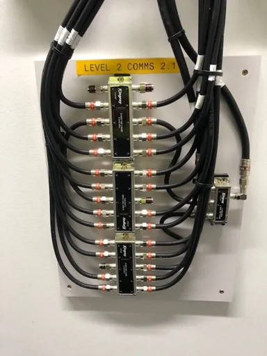 Wall-mounted Network Patch Panel With Black Cables — MATV Systems Australia Pty Ltd in Wickham, NSW