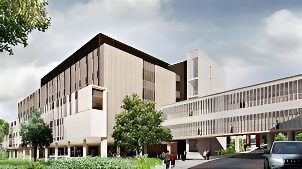 An Artist's Impression of A Large Building with A Car Parked in Front of It — MATV Systems Australia Pty Ltd in Wickham, NSW