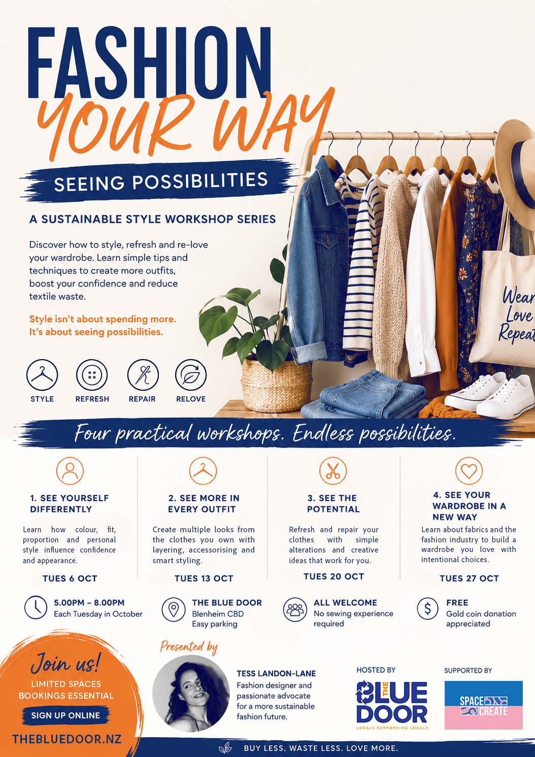 Fashion Your Way - A Sustainable Style Workshop held by The Blue Door in Blenheim