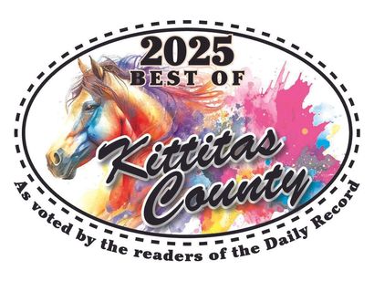 A picture of a horse with the words 2025 best of kittitas county as voted by the readers of the daily record