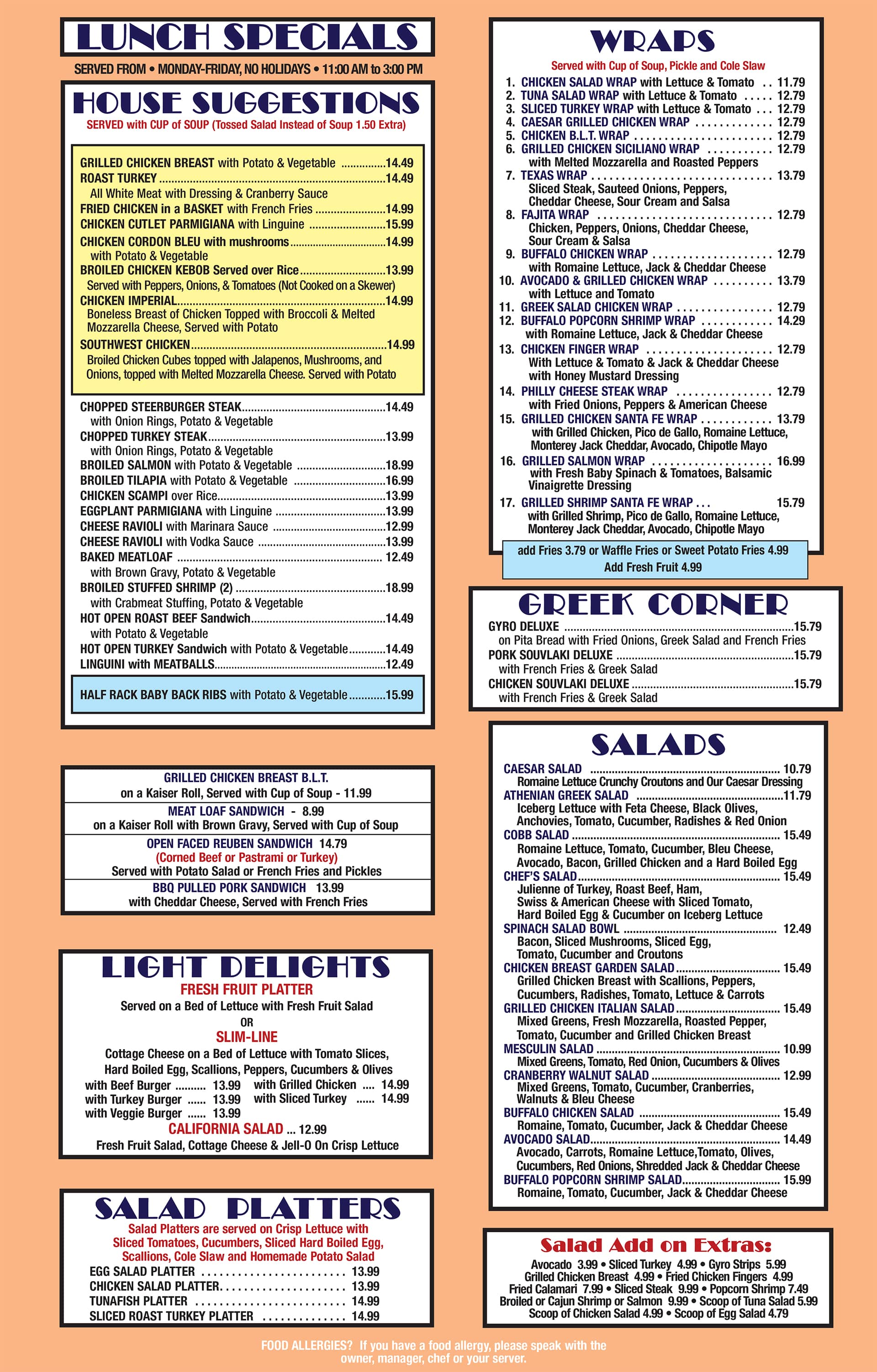 Menus New Rochelle Diner Serving New Rochelle, NY