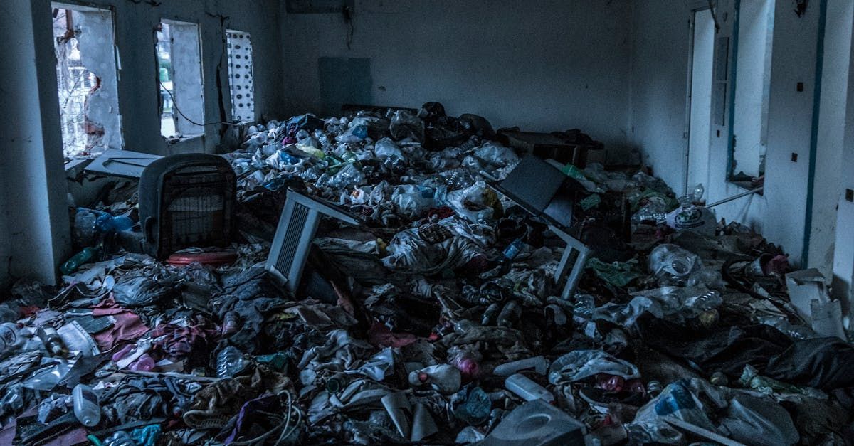 There is a lot of trash in the room.