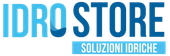 Logo for IDRO STORE with blue text and the tagline “SOLUZIONI IDRICHE” in a light blue bar