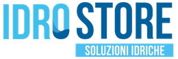 Logo for IDRO STORE with blue text and the tagline “SOLUZIONI IDRICHE” in a light blue bar