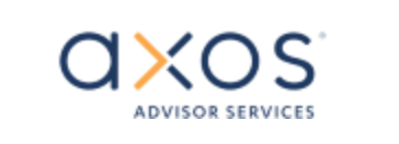 A blue and orange logo for axos advisor services