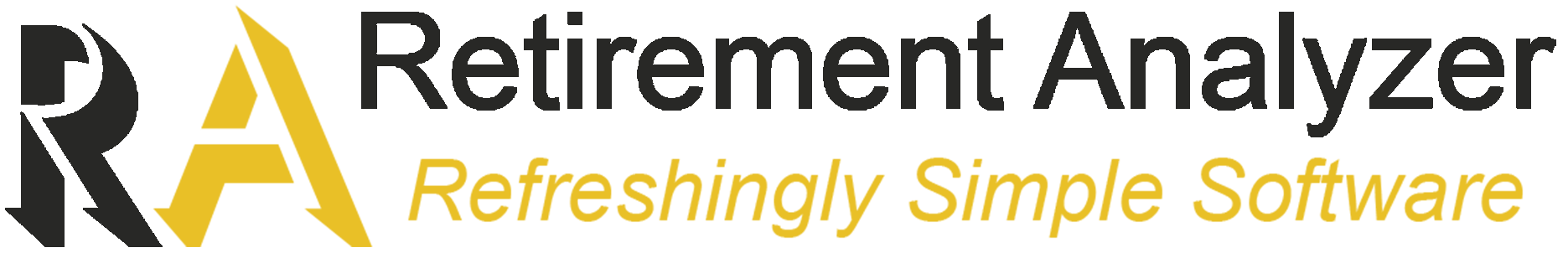 A logo for retirement analyzer refreshingly simple software