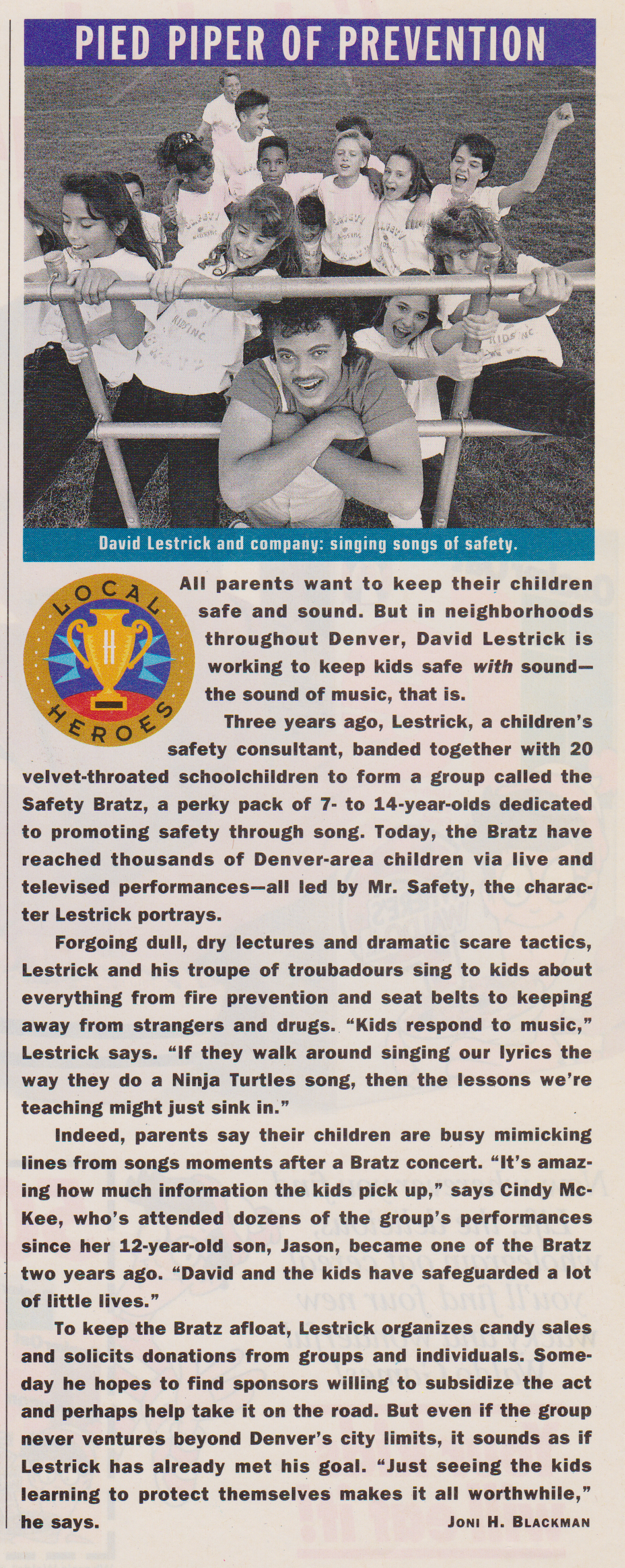 National Parents Magazine Features Mr. Safety and the Safety Bratz 1993