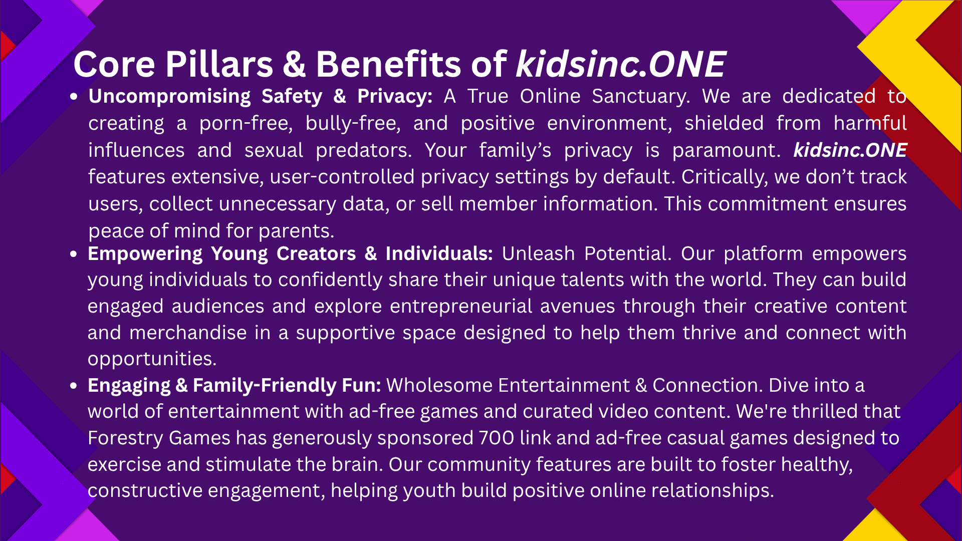 kidsinc.one benefits