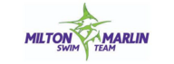 Milton Marlin Swim Team logo with purple text and a green marlin graphic.