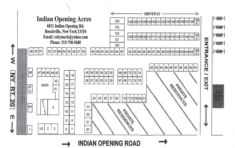 August Showfield Map at Indian Opening Acres Bouckville, NY August Showfield Map at Indian Opening Acres Bouckville, NY