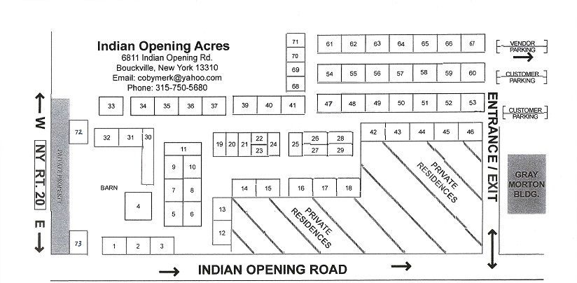 August Showfield Map at Indian Opening Acres Bouckville, NY August Showfield Map at Indian Opening Acres Bouckville, NY