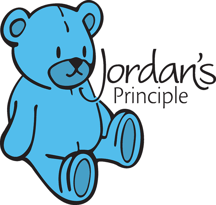 Blue teddy bear beside text