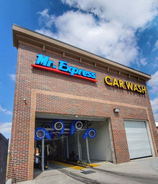 mr express car wash menu in texas outside of building express carwash