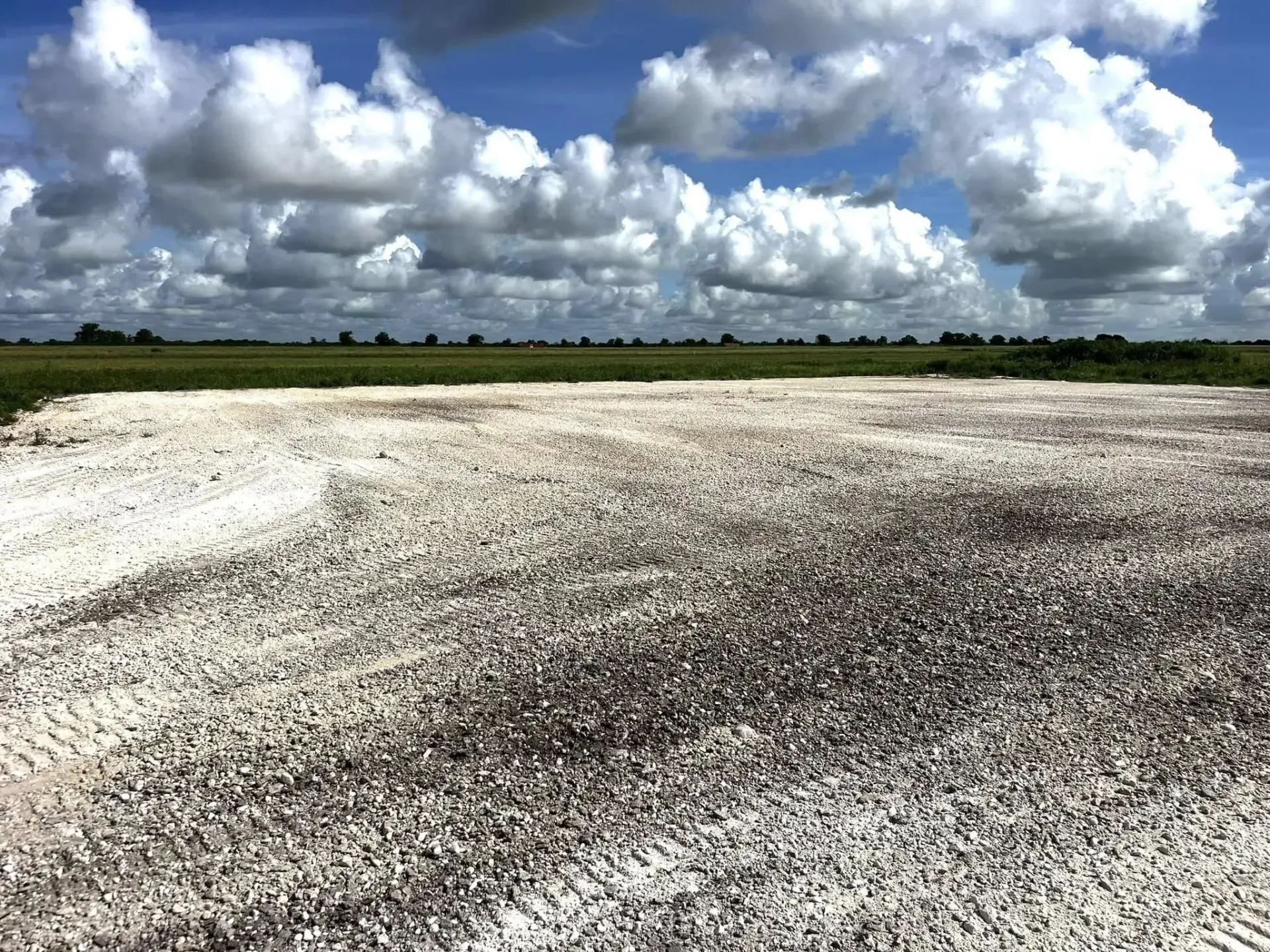 Building pad construction and grading for future structure in Texas