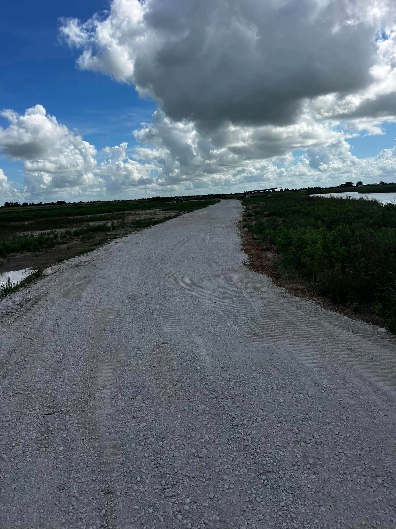 Gulf Coast Conservation road construction photographed at ground level